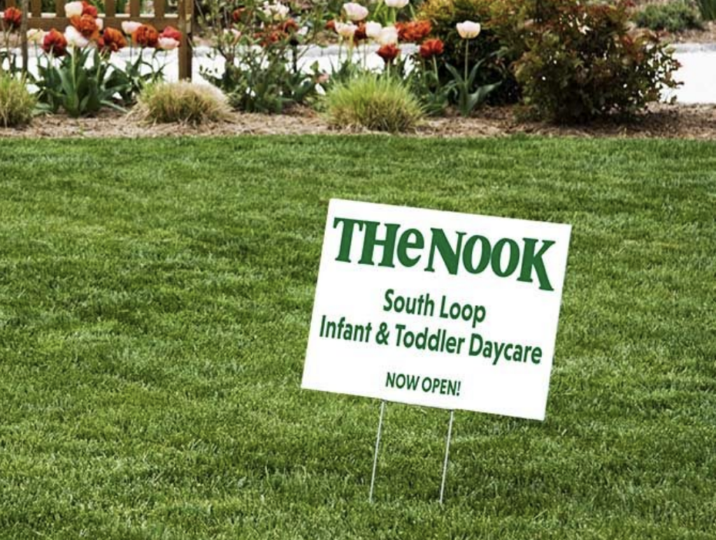 daycare lawn sign